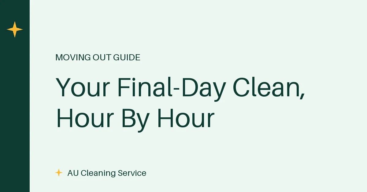 Cleaner mopping the last hard floor during a final clean before moving out of an empty Australian rental